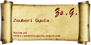 Zsubori Gyula névjegykártya